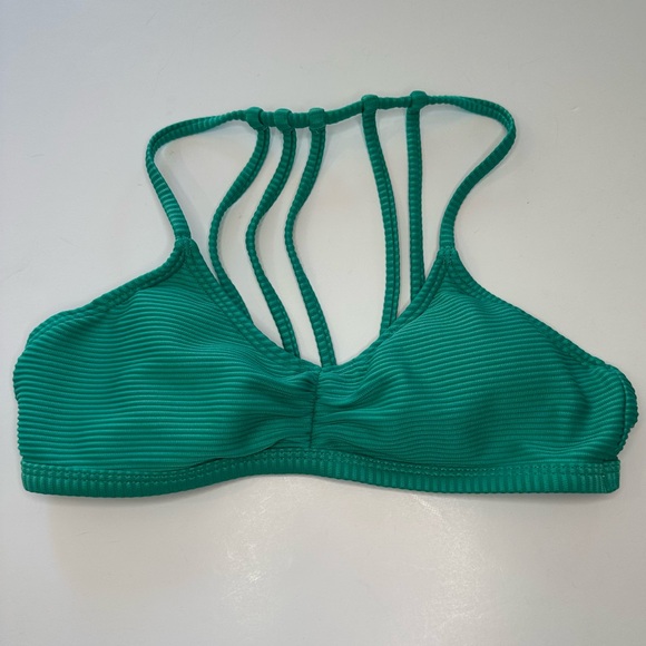 RSQ Textured Strappy Green Bralette Bikini Set Girls Size 10 - Picture 3 of 9
